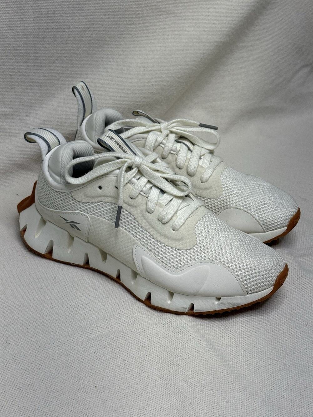 Reebok Zig Dynamica Shoes Womens Training Running Lace Up Off White Size 7.5